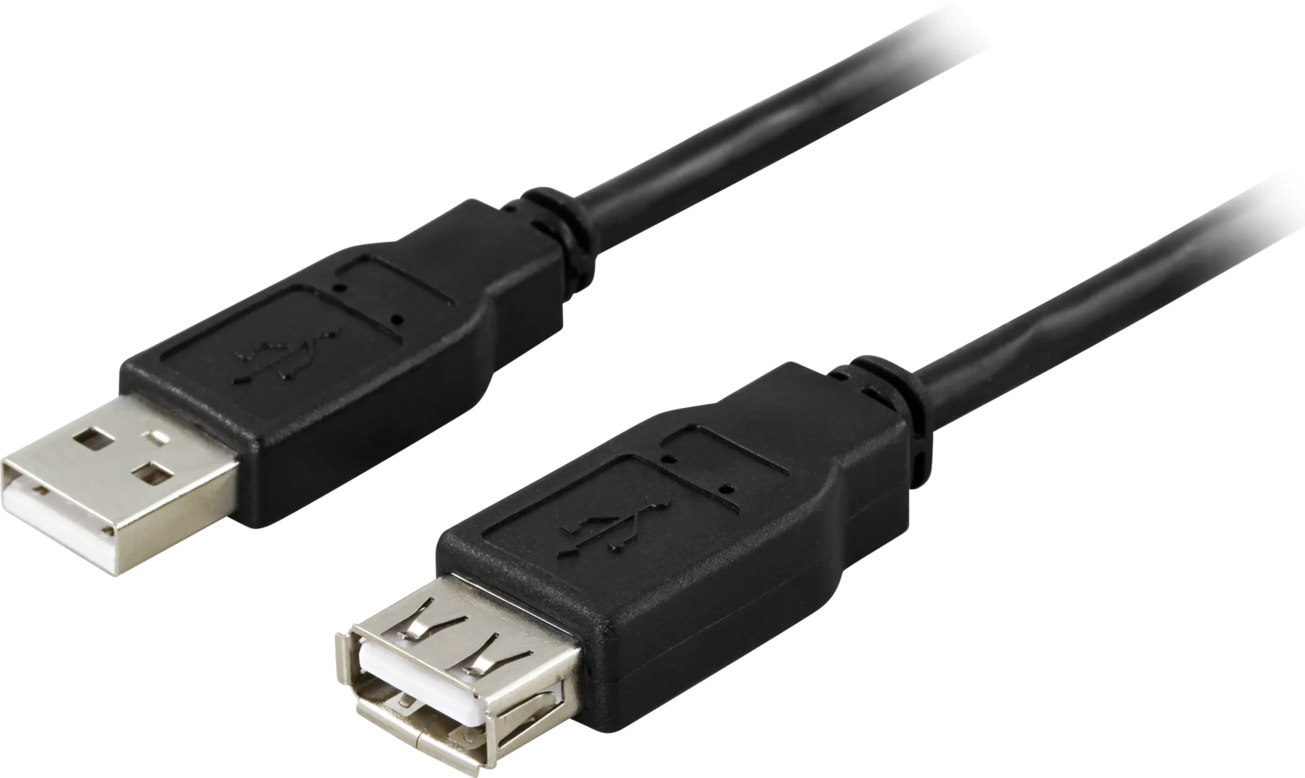 Deltaco USB-A -jatkokaapeli, 1 m, Musta