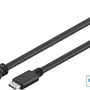 MicroConnect USB-C – USB-C 3.1 Gen 1 -kaapeli, 1 m, Musta/Hopea