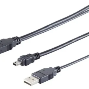 2x A plug to 5 pin mini B plug