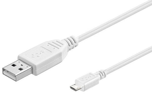 MicroConnect USB-A - Micro-USB B -kaapeli, 15 cm, Valkoinen