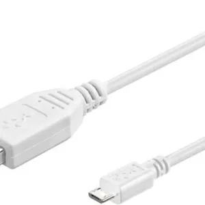 MicroConnect USB-A - Micro-USB B -kaapeli, 0,6 m, Valkoinen