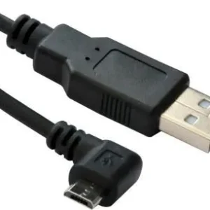 MicroConnect Angled USB-A - Micro-USB B -kaapeli, 3 m, Musta