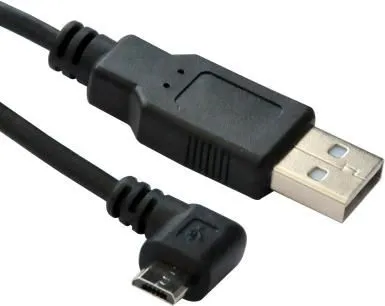 MicroConnect Angled USB-A - Micro-USB B -kaapeli, 3 m, Musta