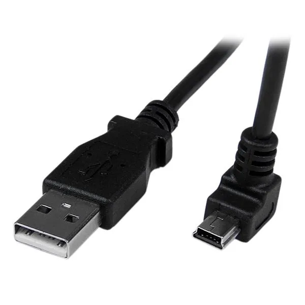 Startech Down Angle USB-A - Mini-USB B -kaapeli, 2 m, Musta