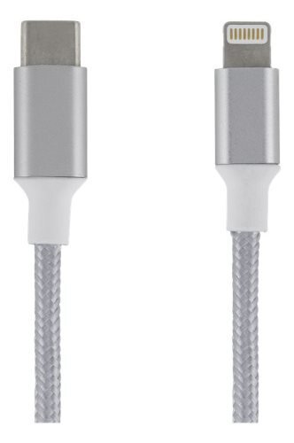 Epzi Braided USB-C - Lightning -kaapeli, 2m, Hopea