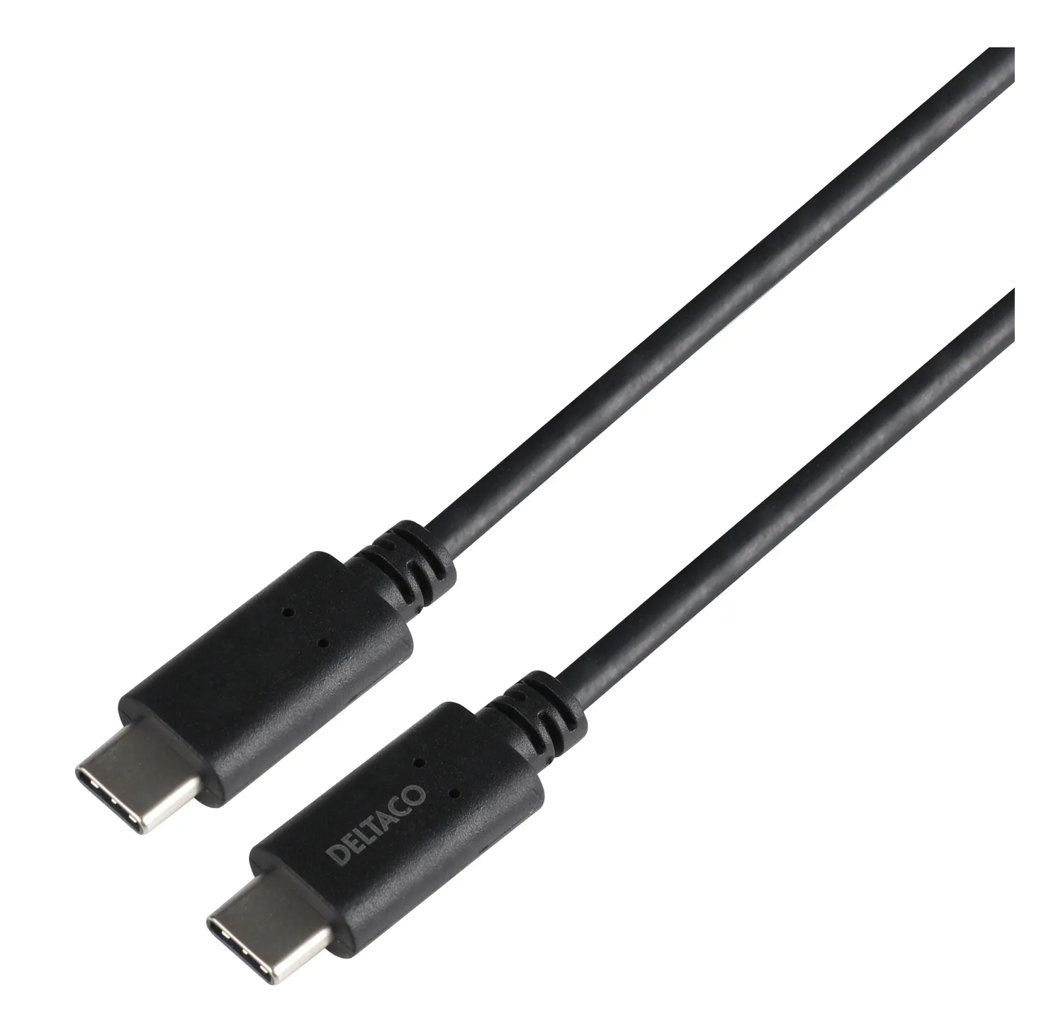 Deltaco USB-C - USB-C 3.2 5A EPR -kaapeli, Musta, 1m