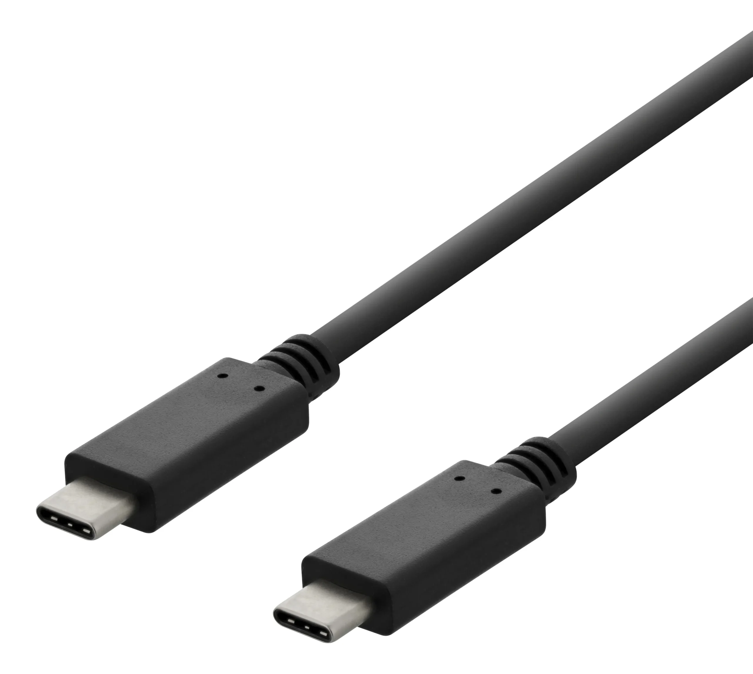 Deltaco USB-C – USB-C 2.0 -kaapeli, 1 m, Musta