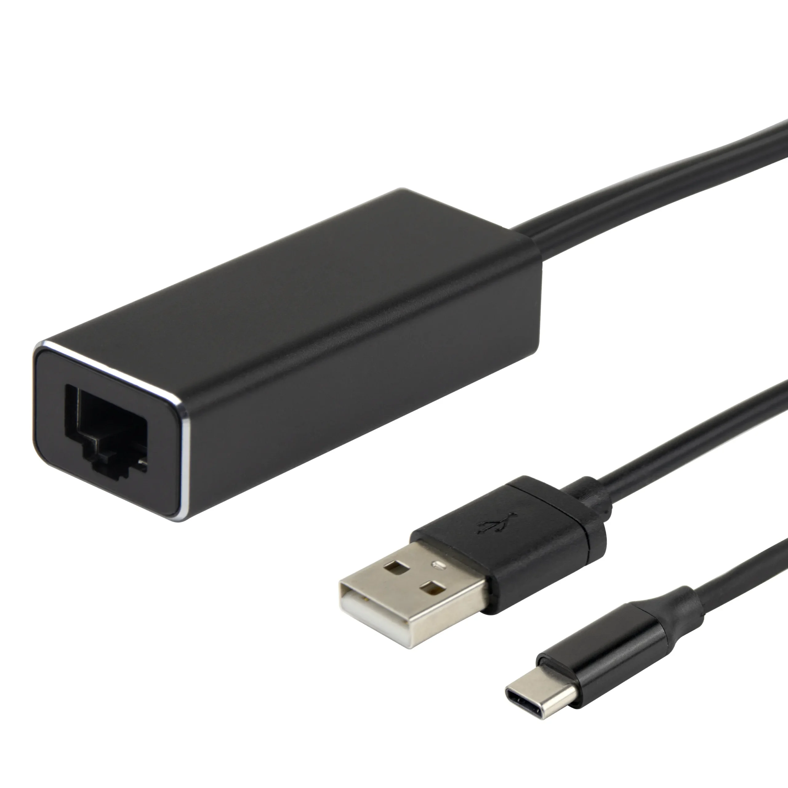 DELTACO Ethernet adapter casting device 1m 100 Mbps USB-A + USB-C