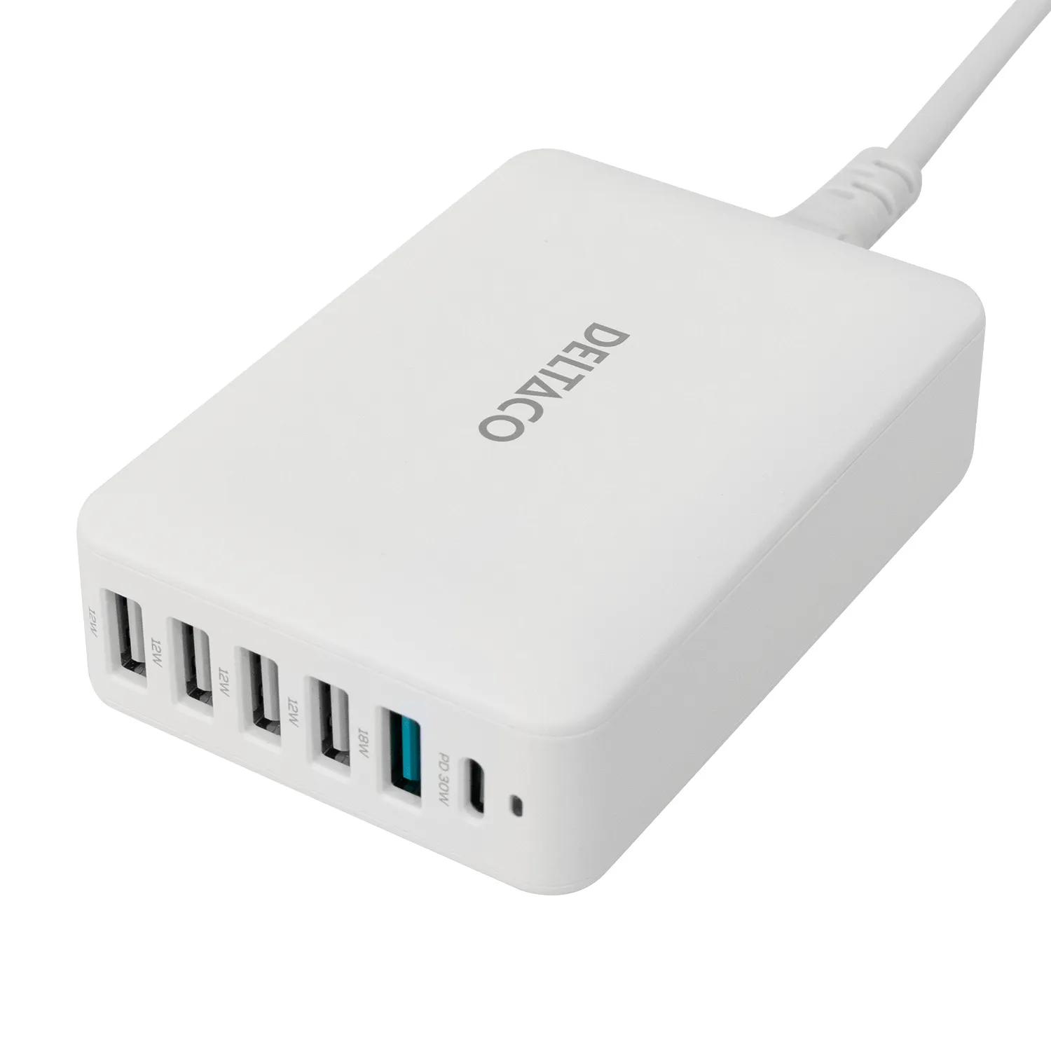 Deltaco 6 ports, USB-A & USB-C, 60W -laturi