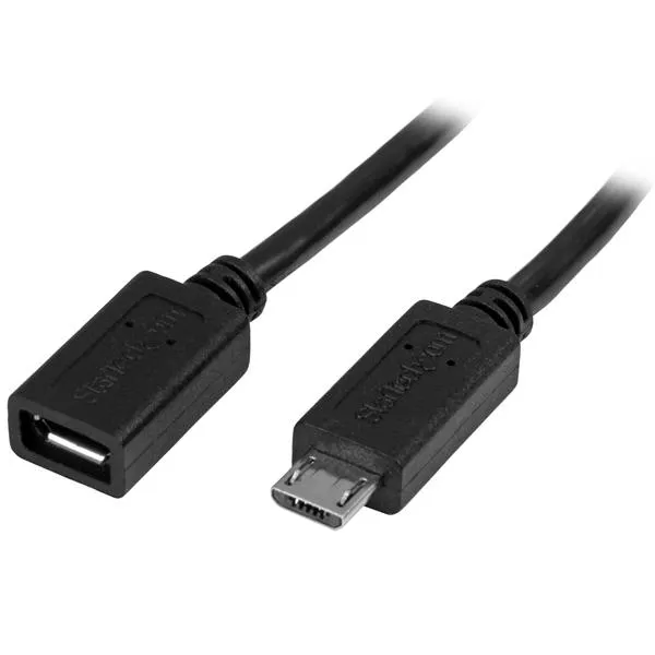 StarTech Micro-USB -jatkokaapeli, 0.5m, Musta