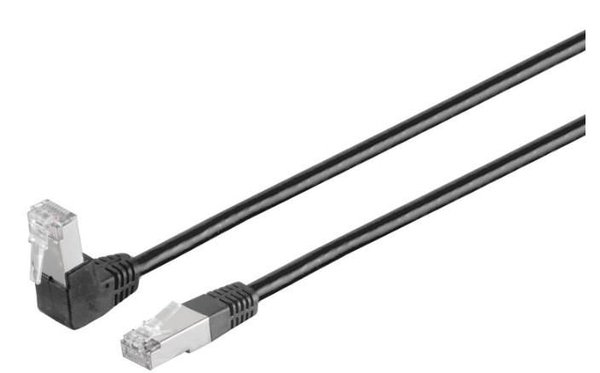 MicroConnect Cat6 U/UTP 90° angled -verkkokaapeli, 0,25 m, PVC, Musta