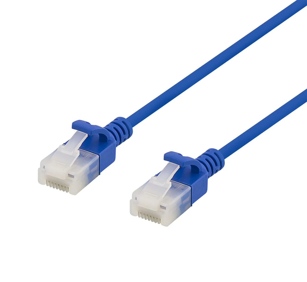 DELTACO U/UTP Cat6a patchkabel, slim, 3,5mm i diameter, 5m, blå