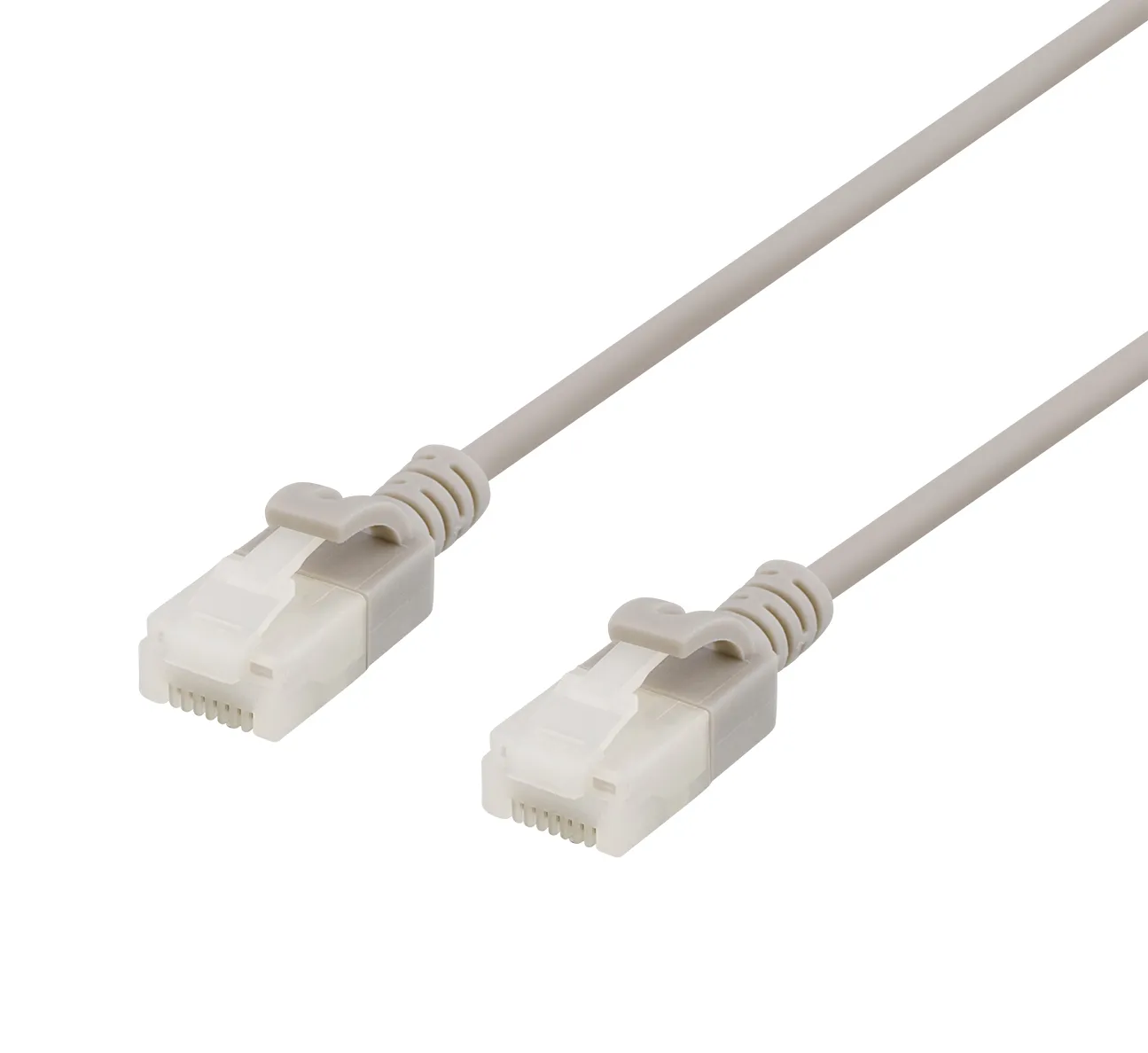 Deltaco Cat6a U/UTP -verkkokaapeli, 0,5m, Slim, Harmaa
