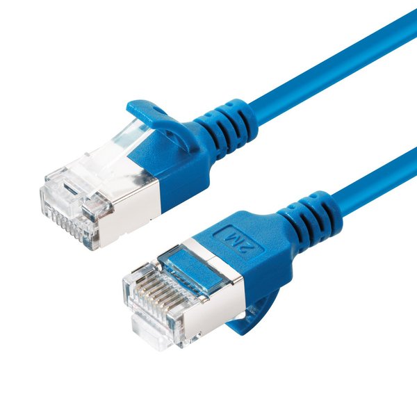 MicroConnect Cat6a U/FTP Slim  -verkkokaapeli, 0,5m, Sininen