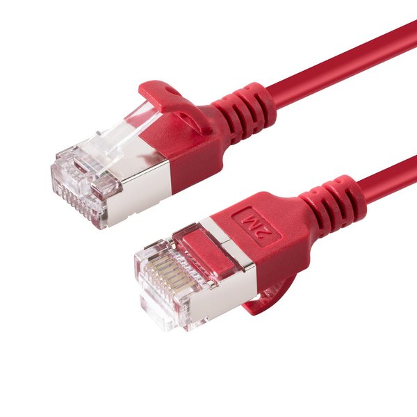 MicroConnect Cat6a U/FTP Slim  -verkkokaapeli, 0.25 m, Punainen