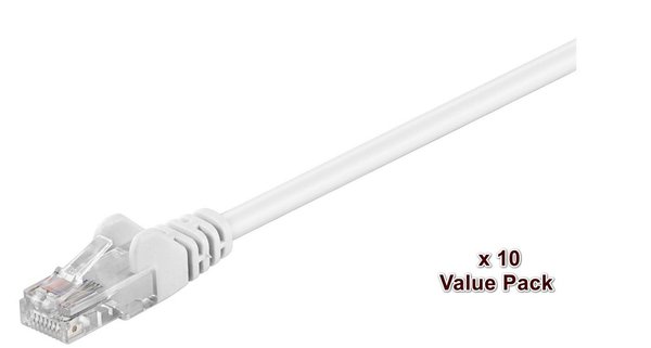 MicroConnect Cat5e U/UTP -verkkokaapeli, 1 m, Valkoinen