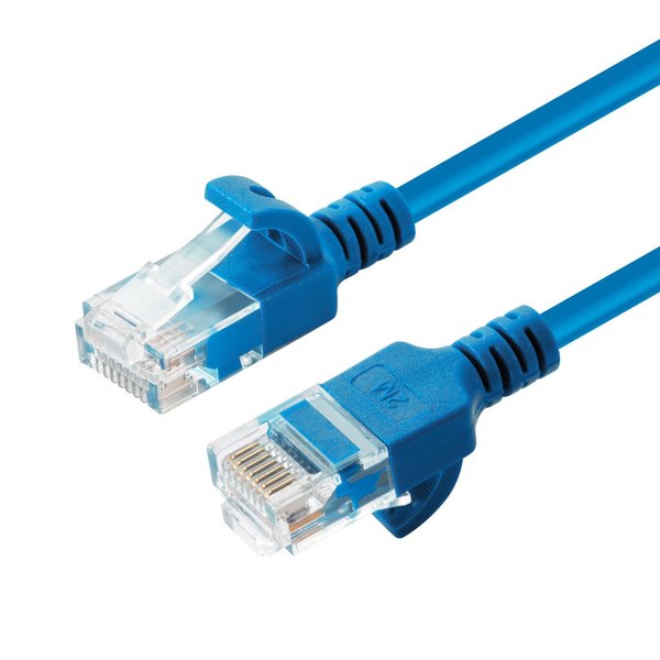 MicroConnect Cat6a Slim U/UTP -verkkokaapeli, 1 m, Sininen