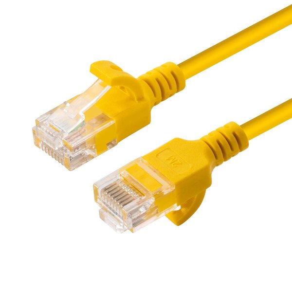 MicroConnect Cat6a Slim U/UTP -verkkokaapeli, 1 m, Keltainen