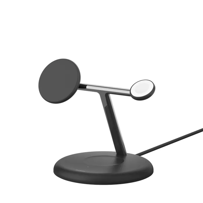Belkin BoostCharge Pro 3-in-1 Magnetic Wireless Charging Stand with Qi2 15W -langaton laturi, Musta