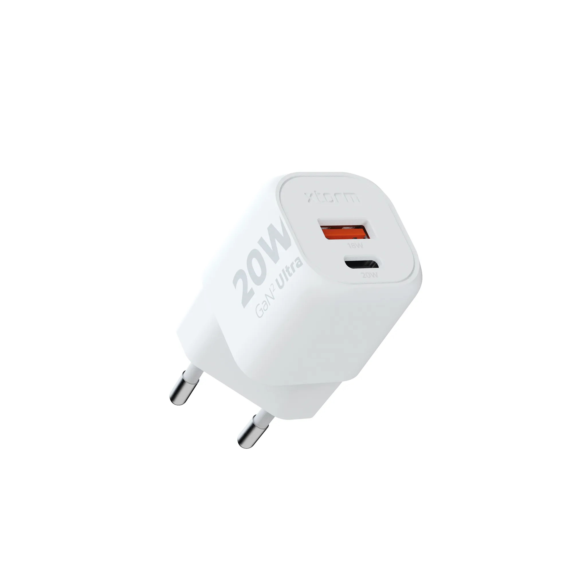 Xtorm 20W GaN2 Ultra Kotilaturi USB-C PD/USB-A -laturi, Valkoinen