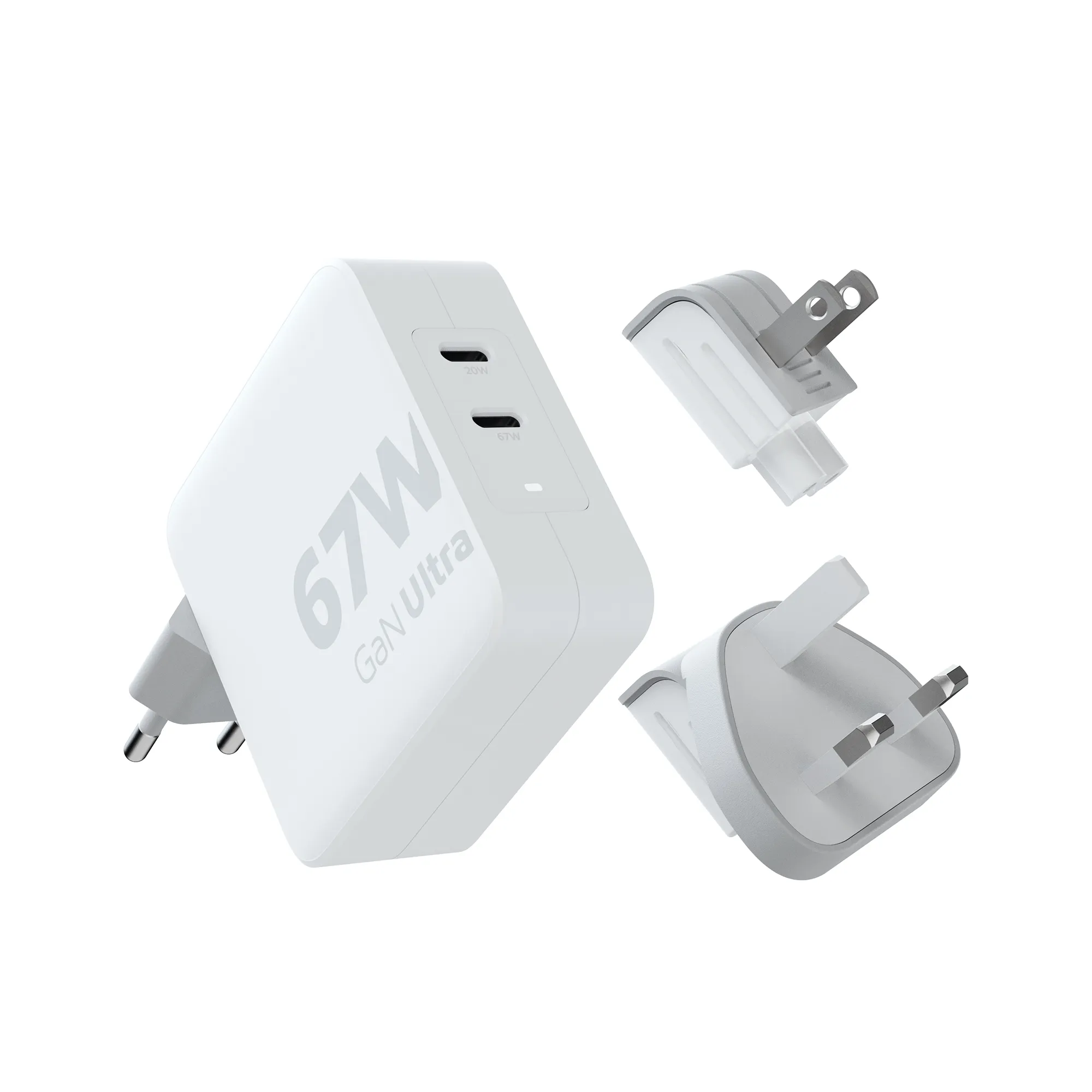 Xtorm 67W GaN-Ultra Matkalaturi /USB-C PD -kaapeli, 2m, Valkoinen
