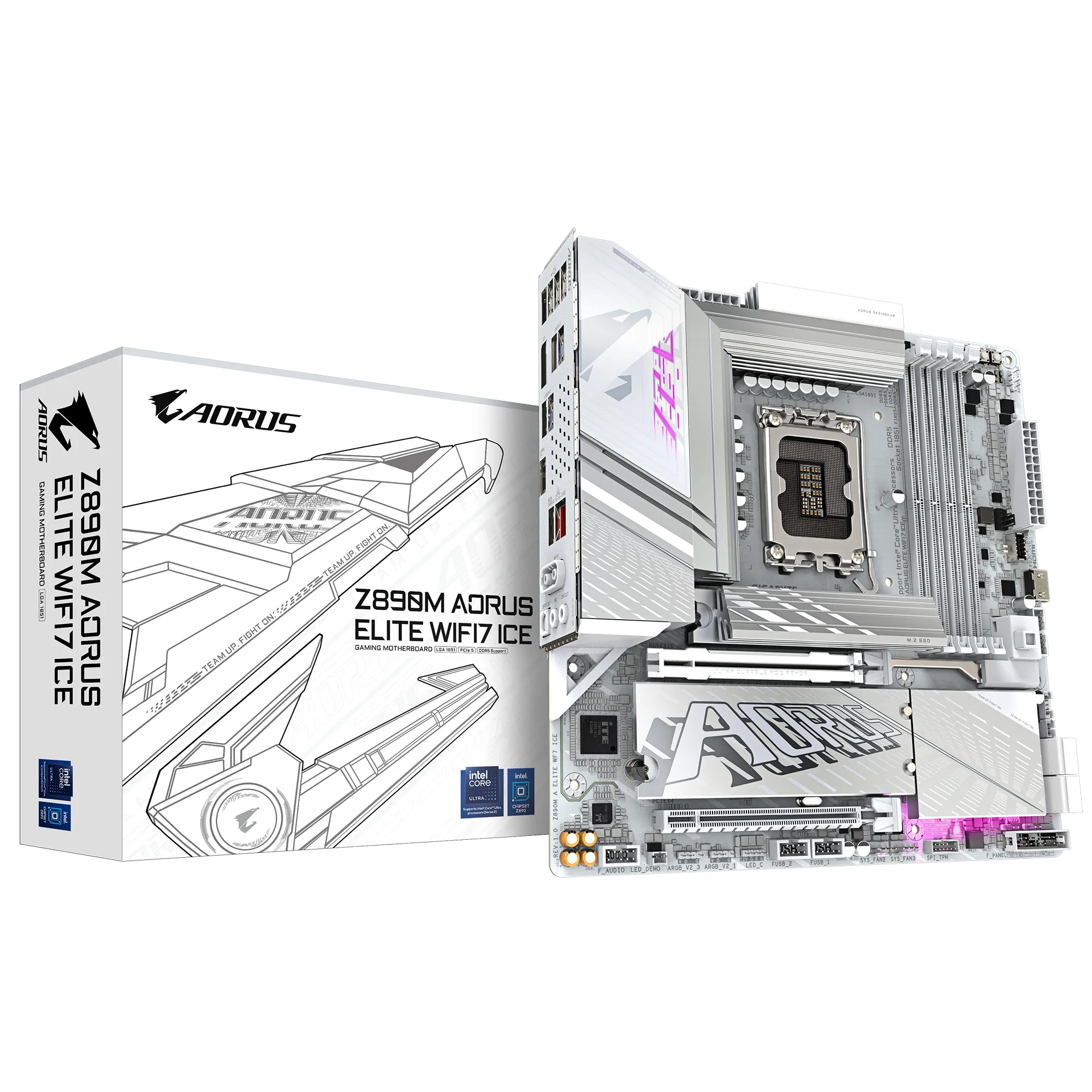 Gigabyte Z890M Aorus Elite Ice WiFi 7 LGA 1851 mATX -emolevy