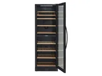 Scandomestic SV 124 B Premium Collection - Viinijääkaappi - 2 vyöhykettä - Leveys: 59,5 cm - Syvyys: 72,5 cm - Korkeus: 176,4 cm - 416 litraa - Musta - Jopa 126 pulloa