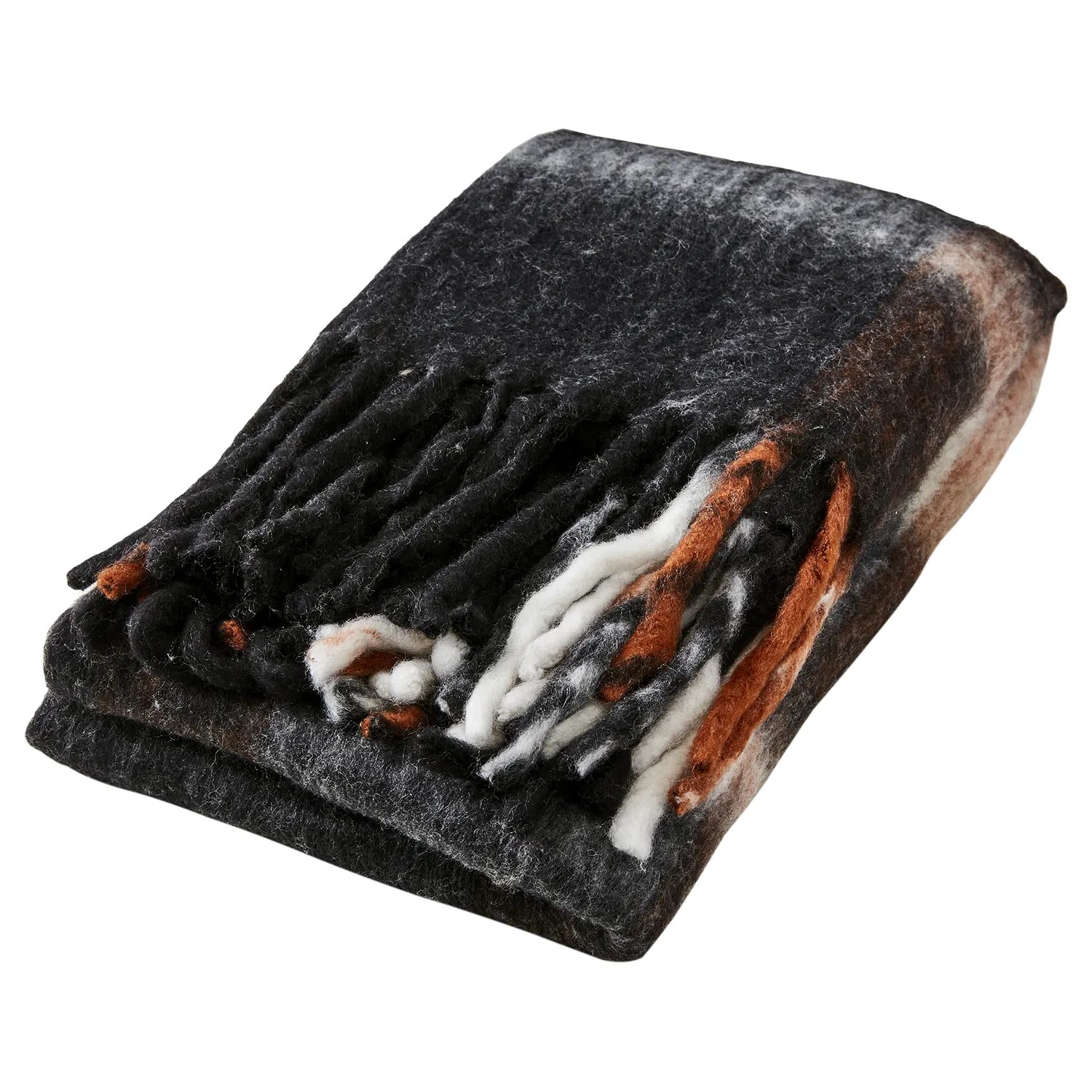 Affari of Sweden, FRASSE pläd svart/vit/terrakotta