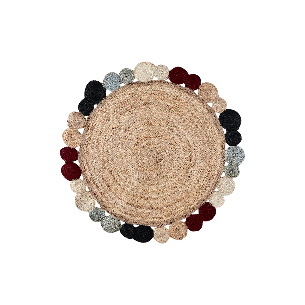 Affari of Sweden, JUNI matta natur/flerfärgad Ø90 cm