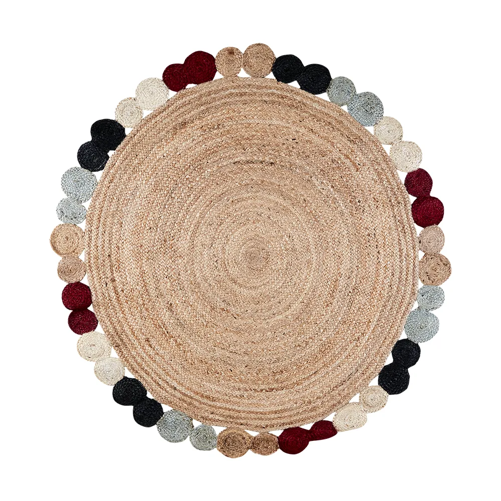 Affari of Sweden, JUNI matta natur/flerfärgad Ø150 cm