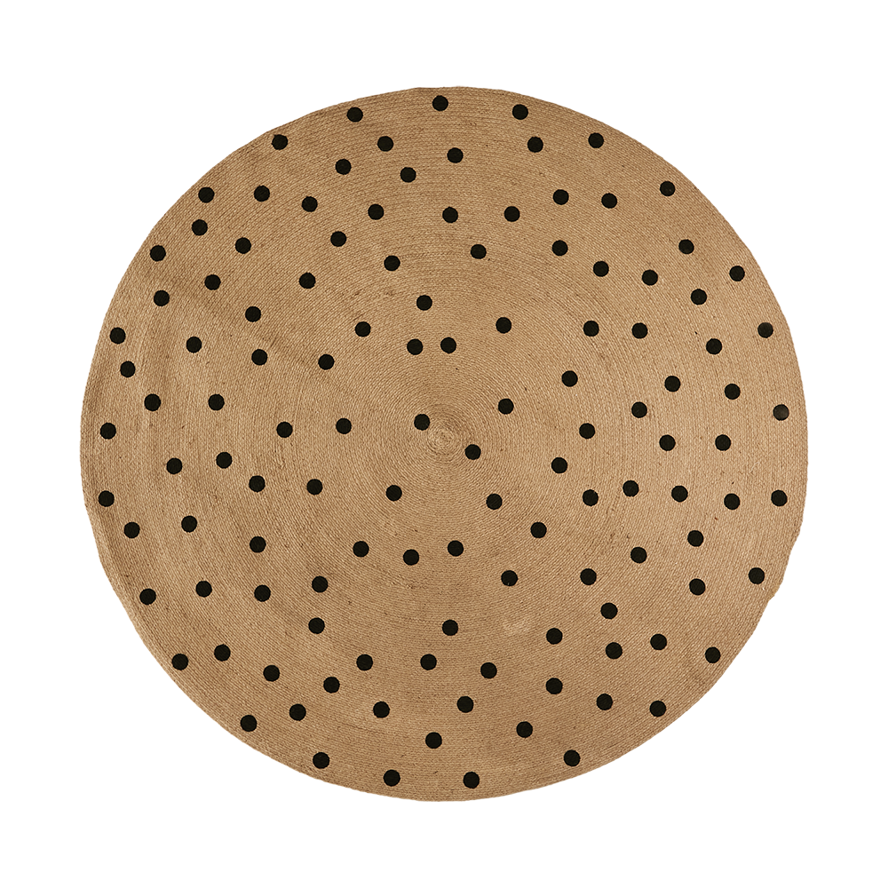 Affari of Sweden, JUNI Matta natur/svart  Ø150 cm