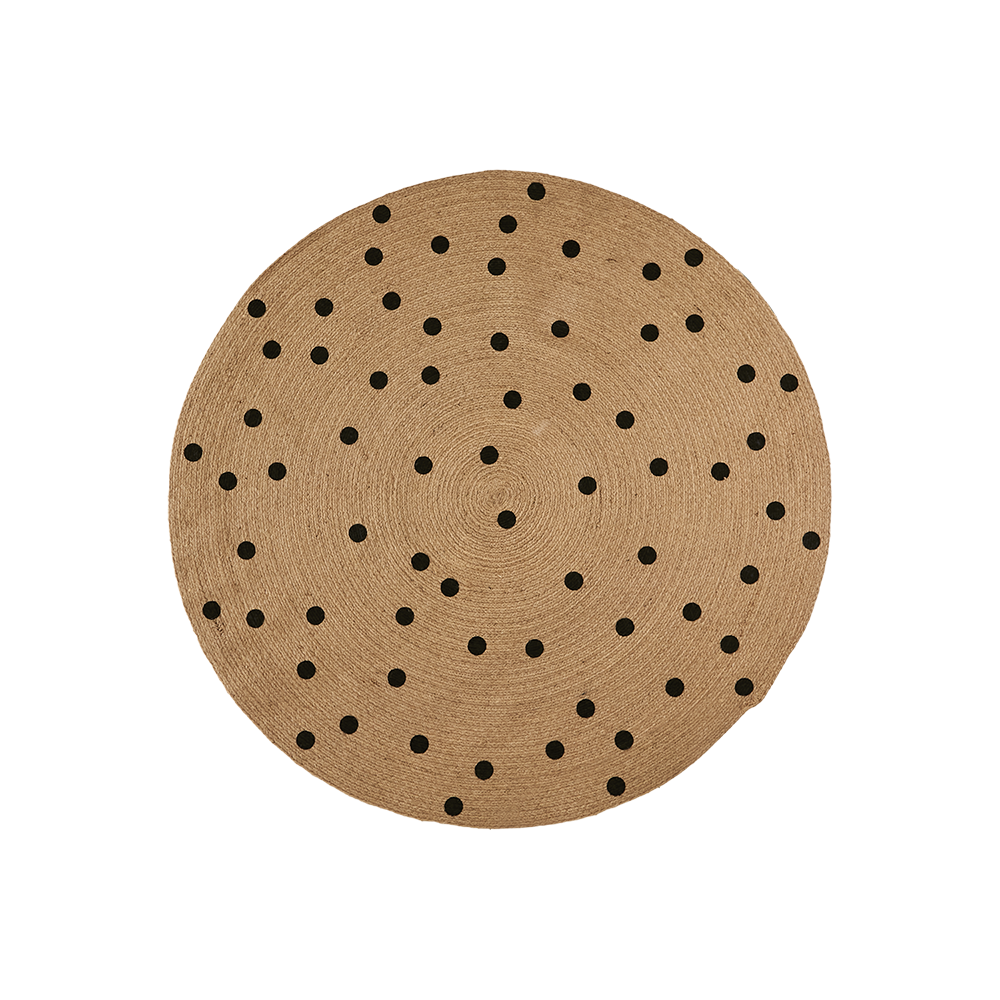 Affari of Sweden, JUNI Matta natur/svart  Ø120 cm