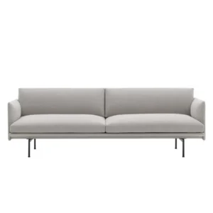 Muuto, Outline Sofa 3-Seater - Black Base - Clay 12 Black