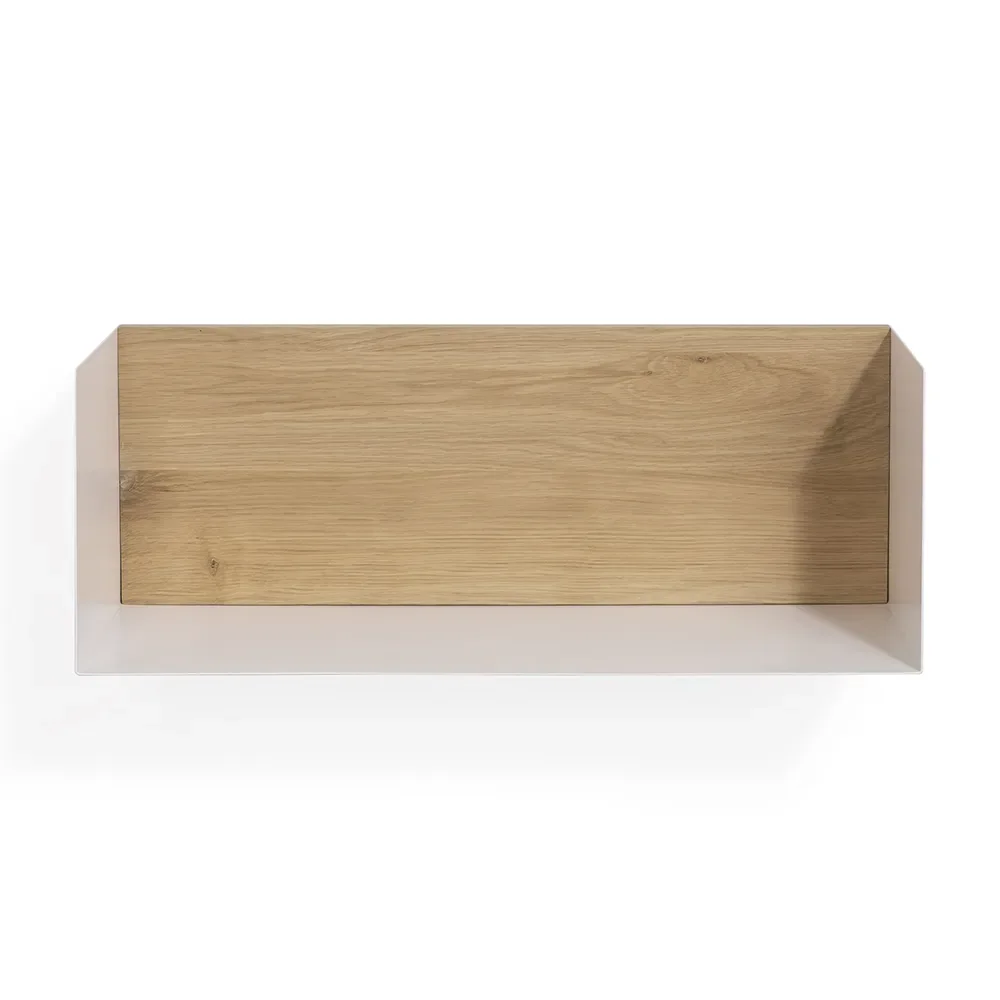 Ethnicraft, U shelf 55x20 cm ek/vit metall