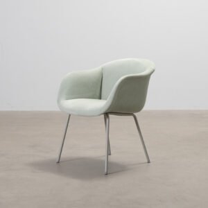 Muuto Fiber Soft Chair läderfåtölj grön