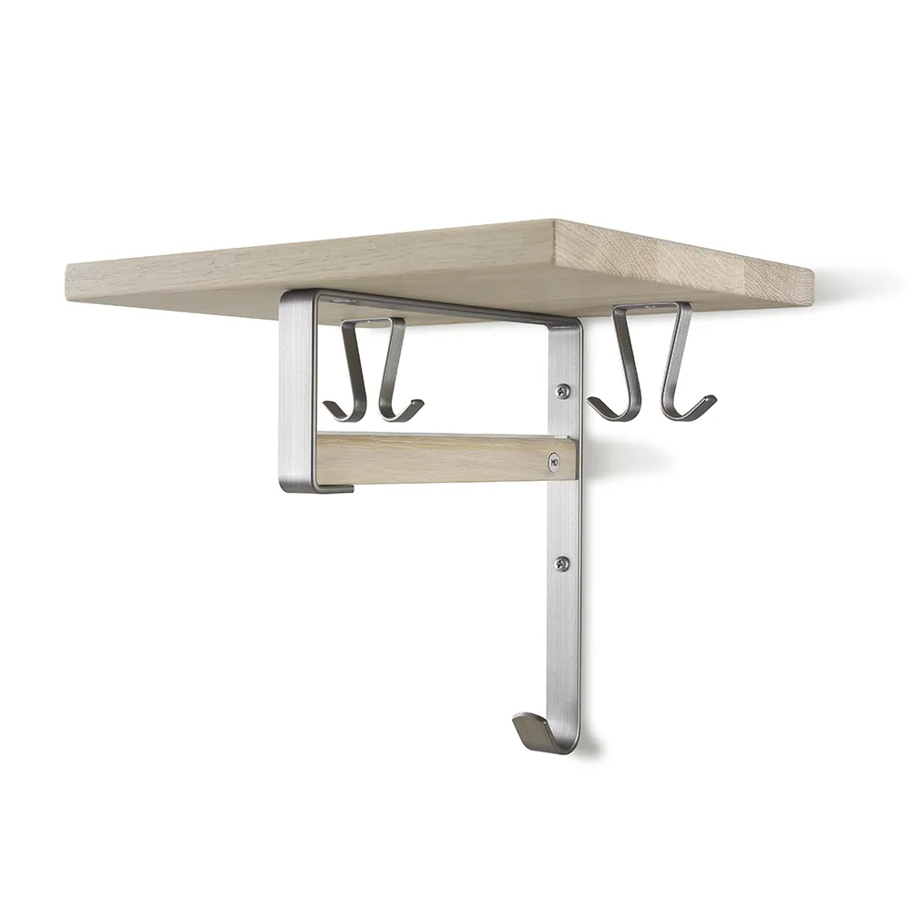 Oscarssons Möbel, Cott Hatthylla Vitoljad Ek/Slipat stål