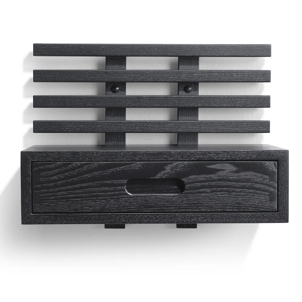 Oscarssons Möbel, Zece Sängbord med låda Svartbetsad Ask