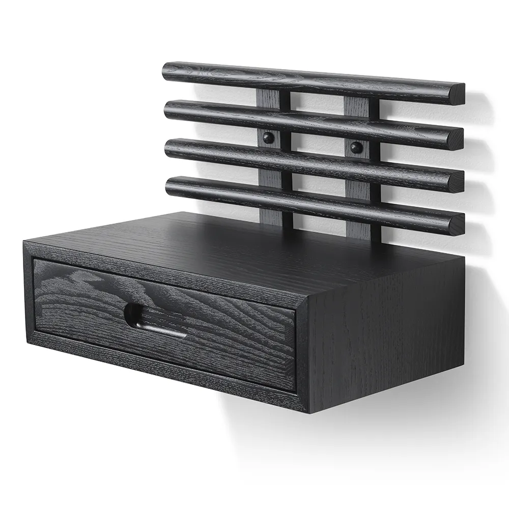 Oscarssons Möbel, Zana Sängbord med låda Svartbetsad Ask