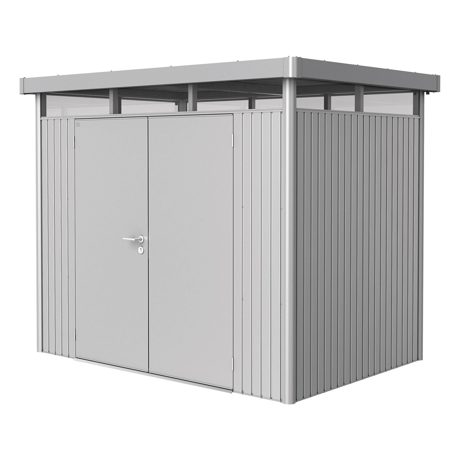Biohort, Highline Trädgårdsskjul dubbeldörr storlek h2 metallic silver Biohort