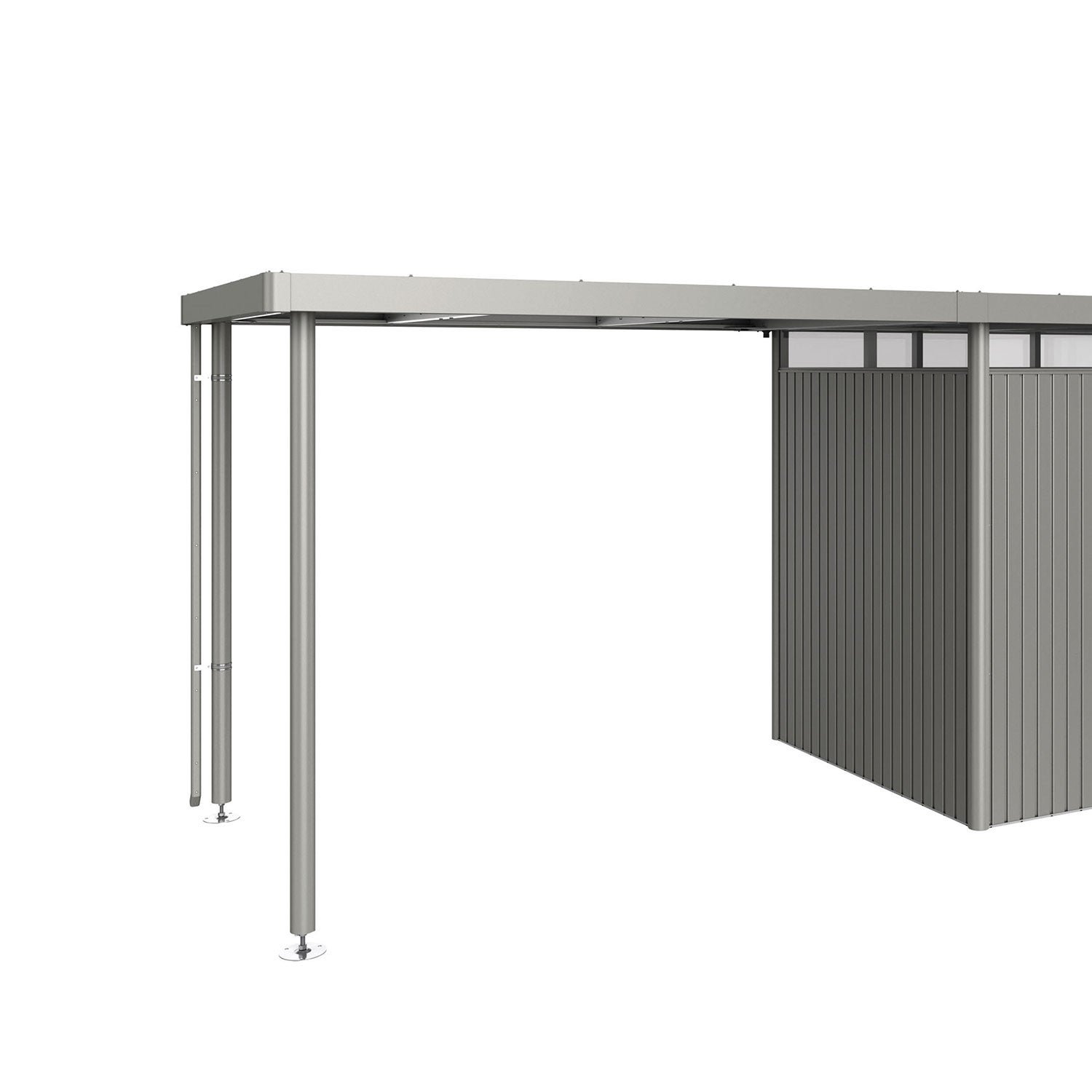 Biohort, Highline sidotak Trädgårdsskjul storlek h2 metallic kvarts-grå Biohort