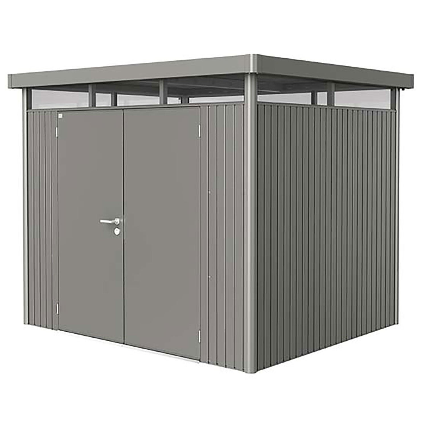 Biohort, Highline Trädgårdsskjul dubbeldörr storlek h3 metallic kvarts-grå Biohort