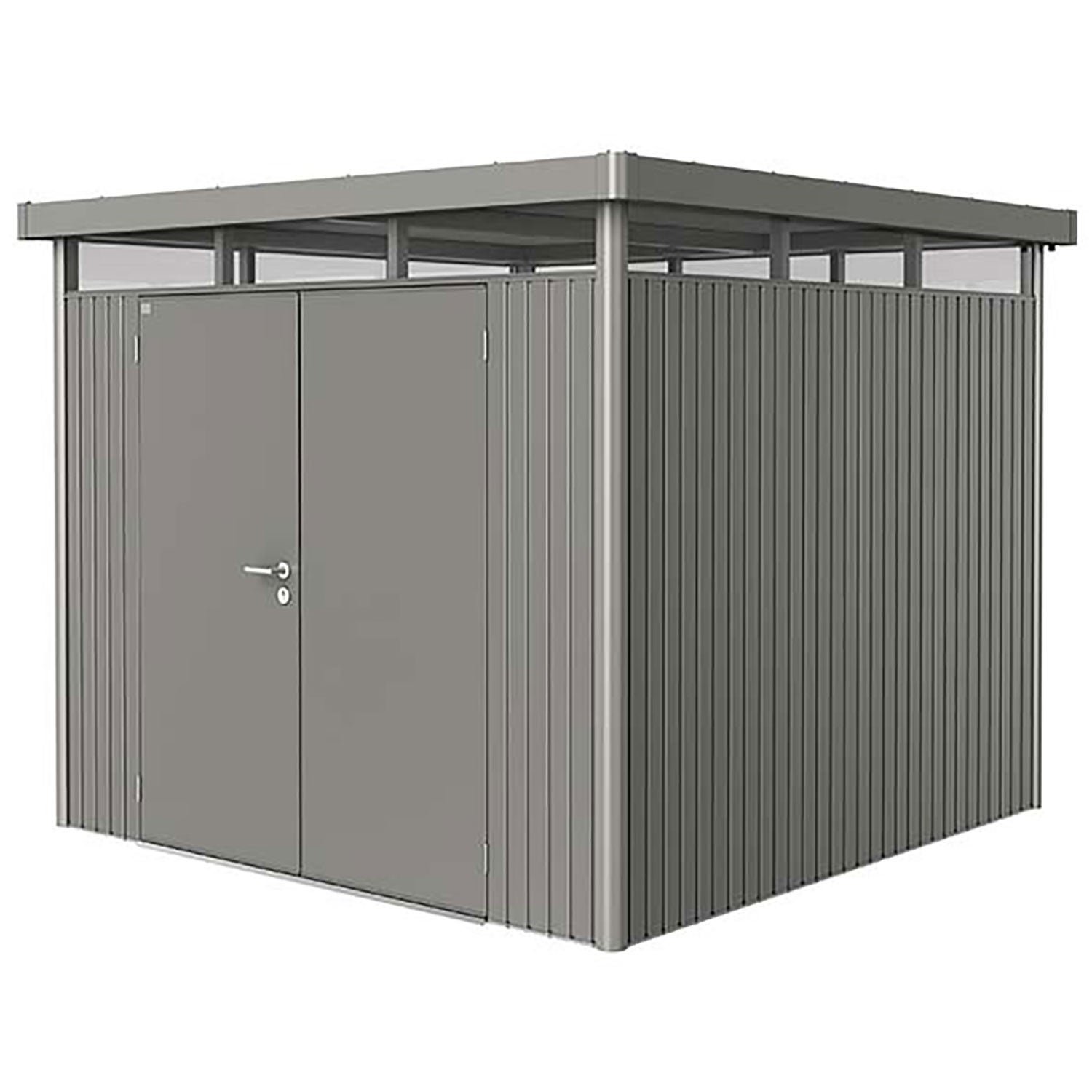 Biohort, Highline Trädgårdsskjul dubbeldörr storlek h4 metallic kvarts-grå Biohort