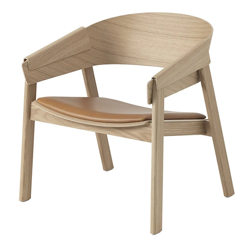 Muuto, Cover Lounge Chair - Refine Leather Cognac Oak