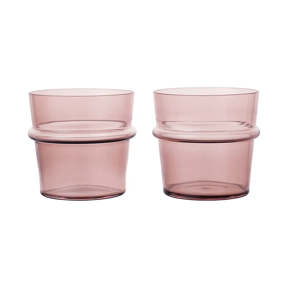 Ferm Living, Boya Lågt dricksglas 2-pack - Mauve
