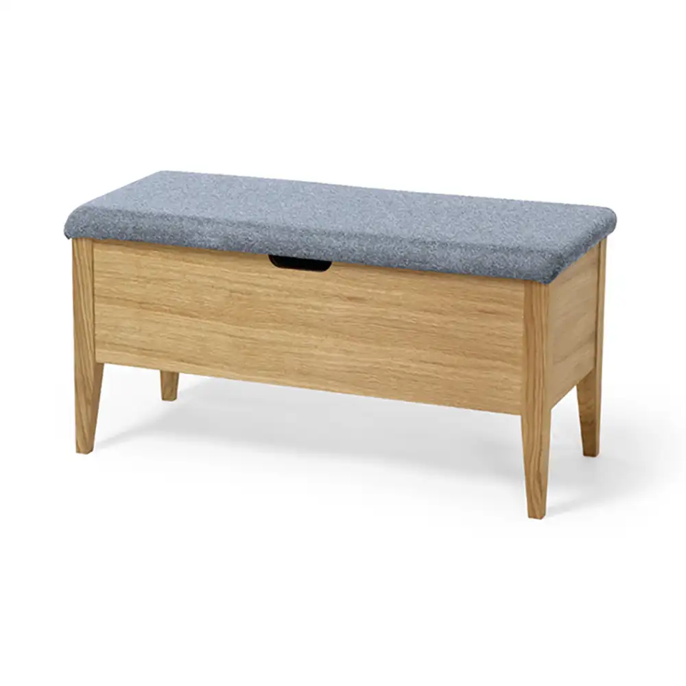 Torkelson, Klinte bänk 90 cm ek med grått tyg