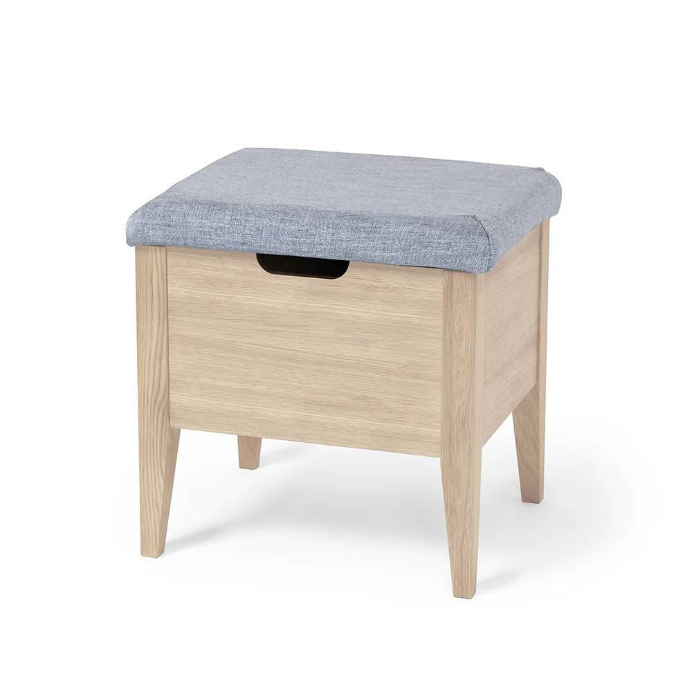 Torkelson, Klinte bänk 45 cm vitoljad ek med Chelsea ljusgrå