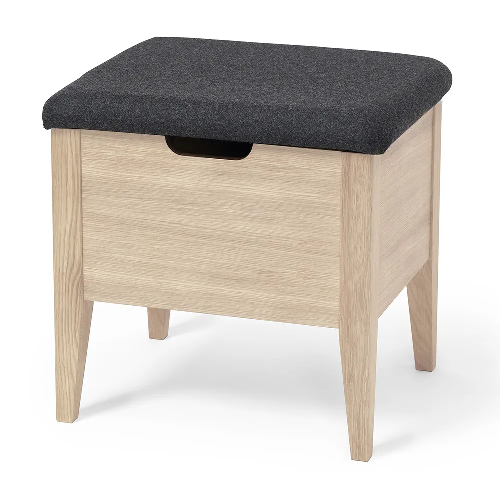 Torkelson, Klinte bänk 45 cm vitoljad ek med ulltyg