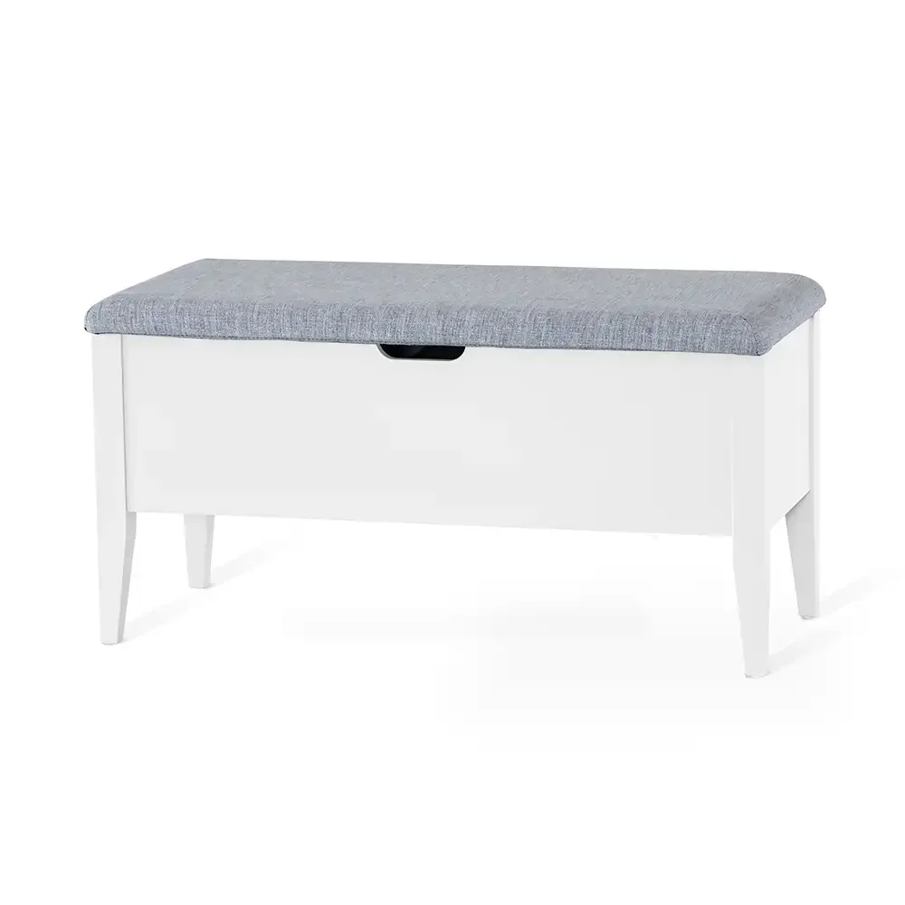 Torkelson, Klinte bänk 90 cm vit med grått tyg