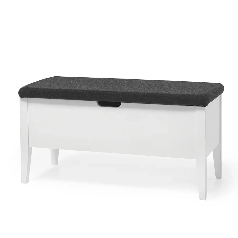 Torkelson, Klinte bänk 90 cm vit med ulltyg