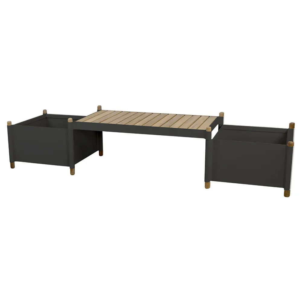 Cane-line, Sticks planter bänk inkl. 2 st planter Teak/lava grey
